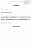 Comunicado oficial Padrão para Recesso