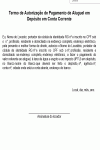 Termo de Autorização de Pagamento de Aluguel em Depósito em Conta Corrente