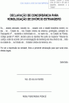 Petição Padrão de Declaração de Concordância para Homologação de Divórcio Estrangeiro