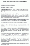 Petição Padrão de Termo de Acordo de Taxas Condominiais