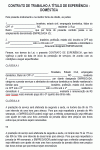 Petição Padrão de Contrato de Experiência - Doméstica