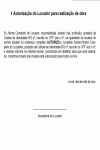 Modelo de Termo de Autorização do Locador para realização de obra