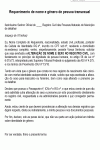 Modelo Padrão de Requerimento de nome e gênero de pessoa transexual