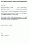 Modelo de Termo Aviso de Débito Condominial - Feito por Síndico ou Administradora