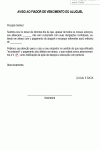 Termo Padrão de Solicitação de Aviso ao Fiador de Vencimento do Aluguel - Modelo Simples