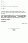 Carta Padrão de Devolução de Mercadoria por Falta de Qualidade dos Produtos - Modelo Simples