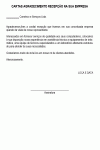 Modelo de Carta de Agradecimento Recepção na sua Empresa