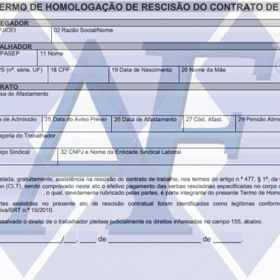 Modelo de Termo de Homologação de Rescisão do Contrato de Trabalho ...