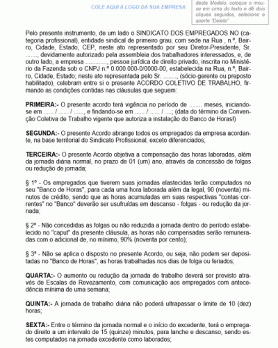 Modelo de Contrato de Acervo Coletivo