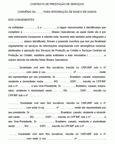 Modelo de Convênio Empresarial para Integração de dados