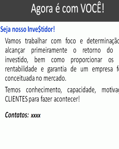 Modelo de Apresentação de Projeto ao Investidor - Apresentar Proposta da Ideia