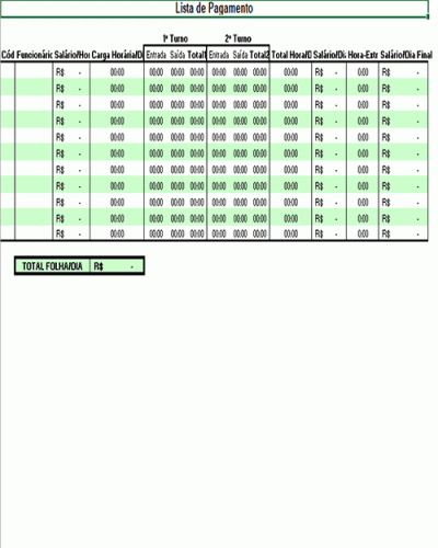 Modelo de Planilha para Cálculo e Controle de Horas Trabalhadas - Horas Extras