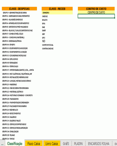 Modelo de Planilha Excel de Controle Financeiro de Obra