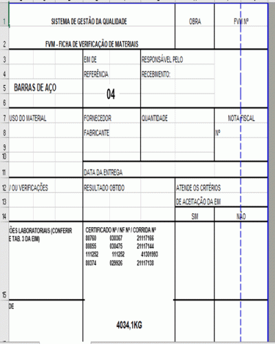 Modelo de Planilha Excel de Sistema de Gestão da Qualidade