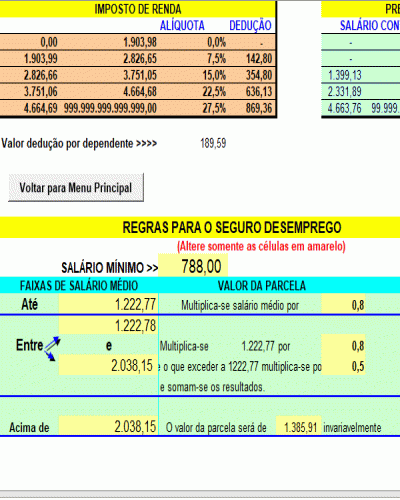 Modelo Planilha de Cálculo Trabalhista - Tempo de Serviço - Calculos Trabalhistas