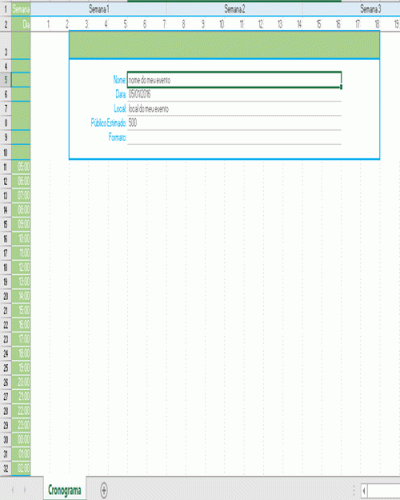 Modelo de Planilha para Execução de Cronograma de Evento Festa - Organizar Eventos e Festas