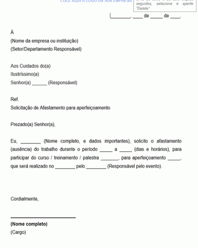 Modelo De Declaracao De Ausencia Na Escolar Por Motivo De Trabalho