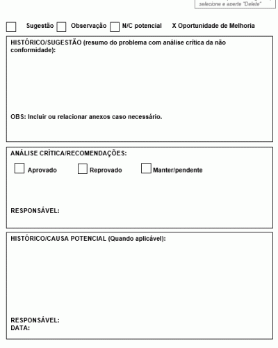 Modelo de Processo da Qualidade - Formulário RAP - Relatório Ação Preventiva