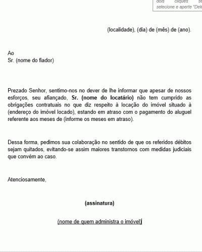 Carta pedindo reducao do aluguel  Modelo de Documentos 