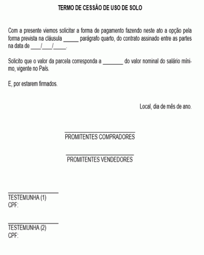 Modelo de Termo - Uso de Solo