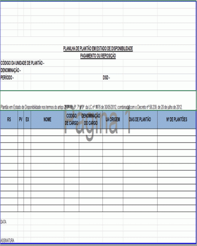 Modelo de Planilha Excel de Controle de Plantão Médico Enfermagem