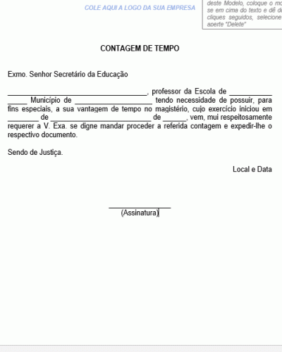 Modelo de Requerimento - Contagem de Tempo