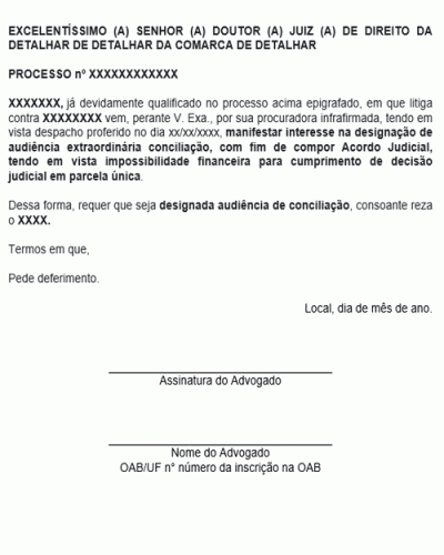 Modelo de Petição para Designação de Audiência Extraordinária em Fase de Execução - Juizados Especiais