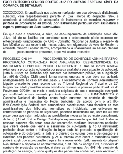 Modelo de Petição Juntada de Procuração a Rogo