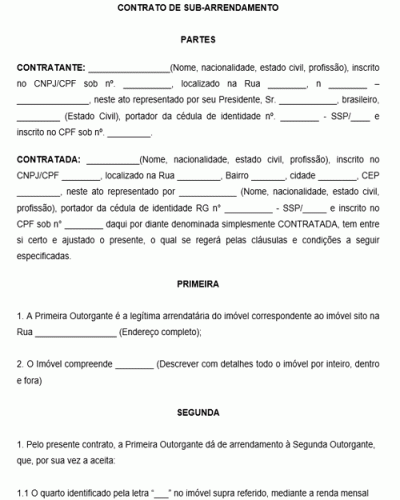 Modelo de Contrato de Arrendamento de Imóvel Rural, PDF