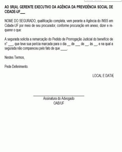 Modelo de Pedido de Remarcação Judicial