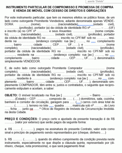 Modelo de Contrato de Promessa