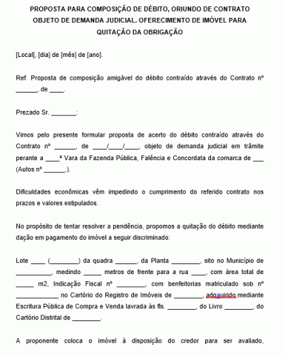 Modelo de Acordo Extrajudicial Proposta para Composição de Débito