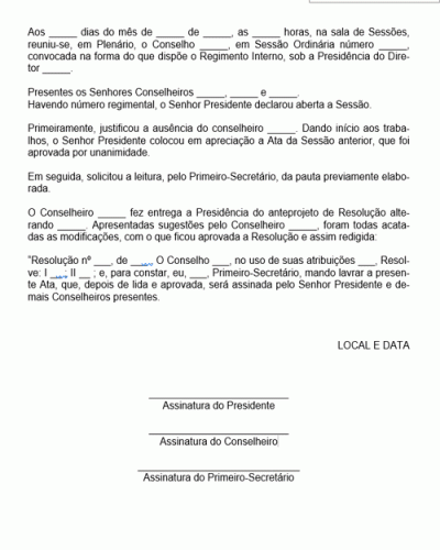 Modelo de Ata Genérico - Modelo Simples