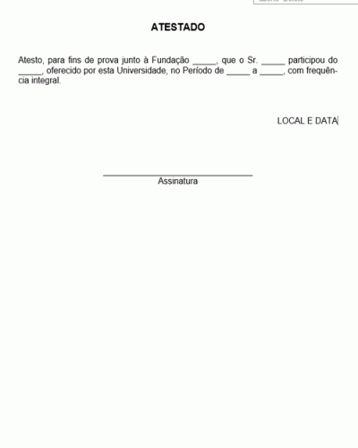 Modelo de Atestado de Participação em Curso - Modelo Simples