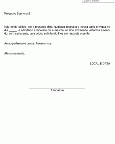 Modelo de Aviso de Reenvio de Correspondência - Modelo Simples