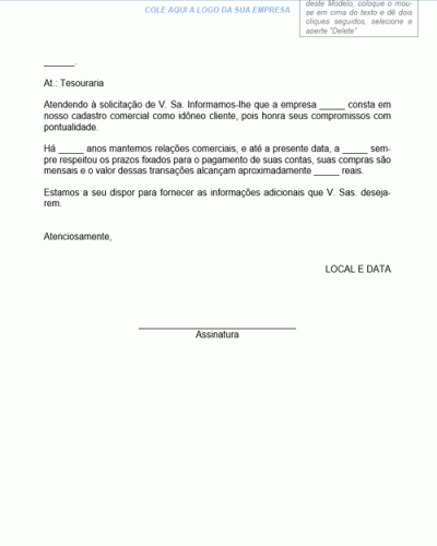 Modelo de Resposta ao Pedido de Informações sobre a Pontualidade - Modelo Simples