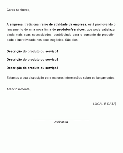 Modelo de Produtos em Lançamento - Modelo Simples