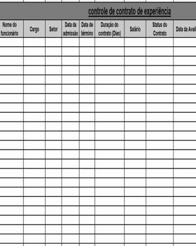 Modelo de Controle de Contrato de experiência