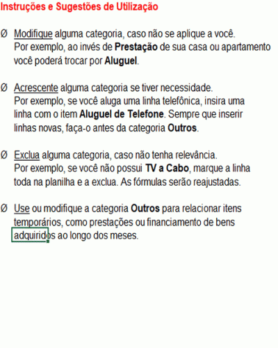 Modelo de Controle de Gastos Pessoais