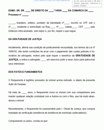 Modelo de Petição Intermediária Assistência Litisconsorcial