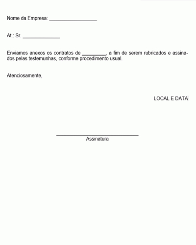 Modelo de Aviso de Envio de Remessa de Documentos