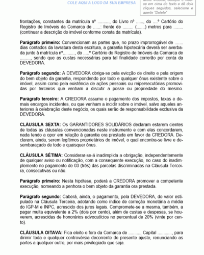 Modelo de Contrato de Confissão de Dívida Oriunda de Compra de Produtos