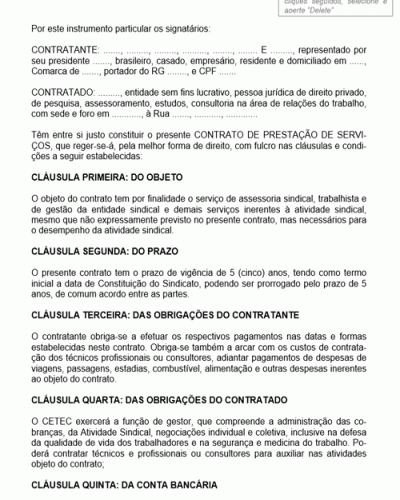 Modelo de Contrato de Serviços de Pesquisa