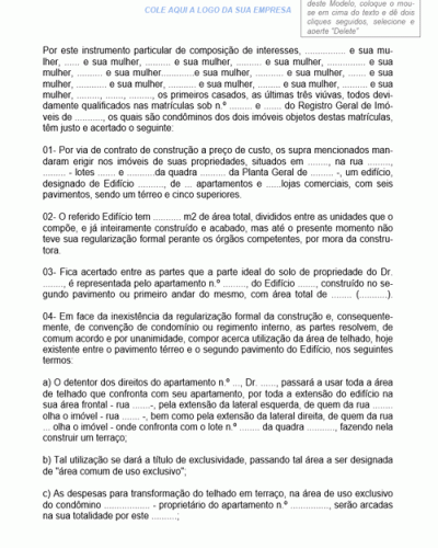 Modelo de Contrato de Construção Civil com Vistas a Edificação de Obra de Ampliação do Edifício