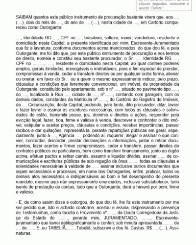 Modelo de Contrato de Venda de Imóvel