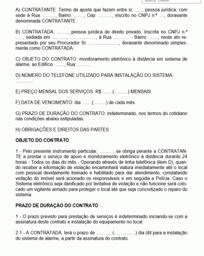 Modelo de Contrato de Prestação de Serviços Eletrônicos