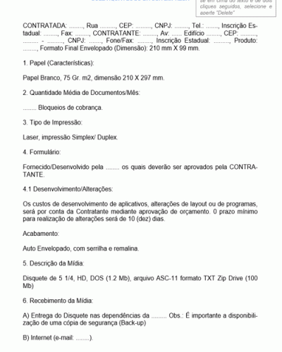 Contrato de Prestação de Serviços de Impressão de Documentos a Laser